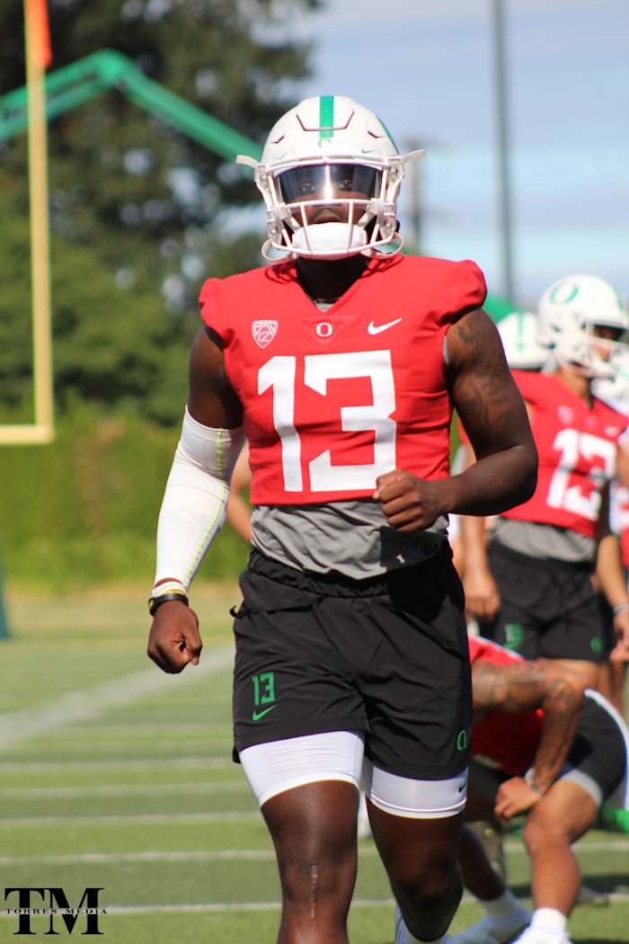 Brown at Oregon fall camp.